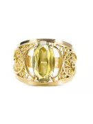 Artisanat vintage Anneau Péridot jaune Or jaune 14 carats vrc057y